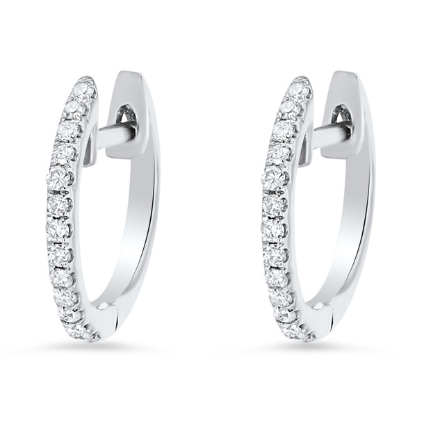 Diamond Huggie 0.50 Inch Earrings
