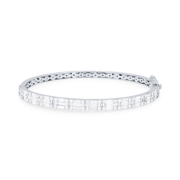 Mixed Diamond Mosaic Bangle Bracelet