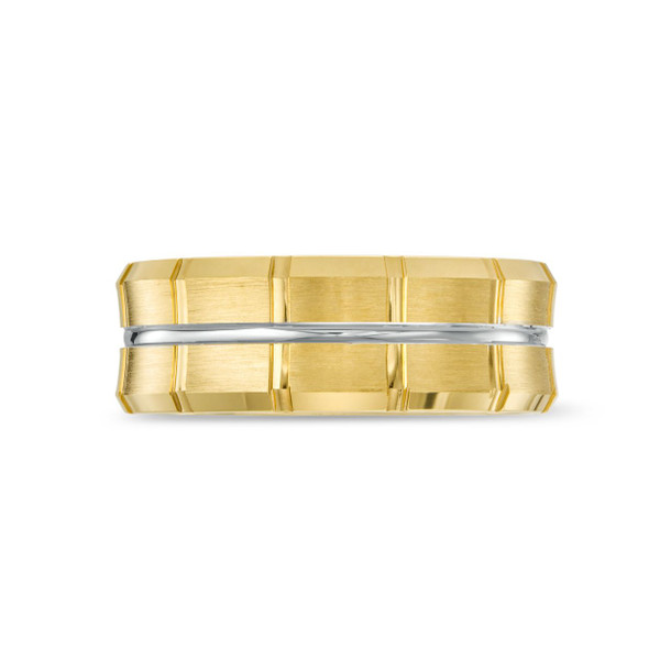 Simon G. Concave Carved 8mm Wedding Band