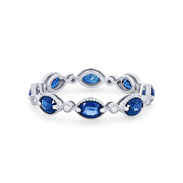 Oval Sapphire and Diamond Eternity Band