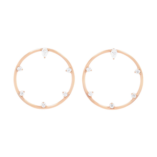 Open Concept Mixed Diamond Circle Earrings