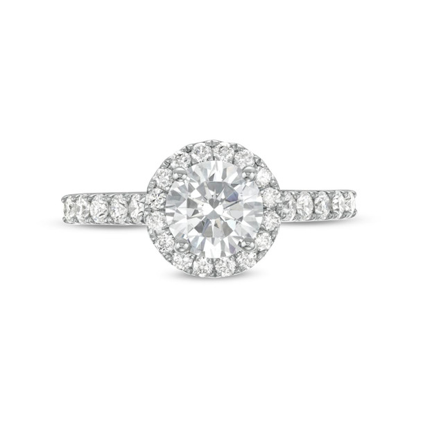 Round Halo Cathedral Engagement Setting by Diamonds Direct Designs