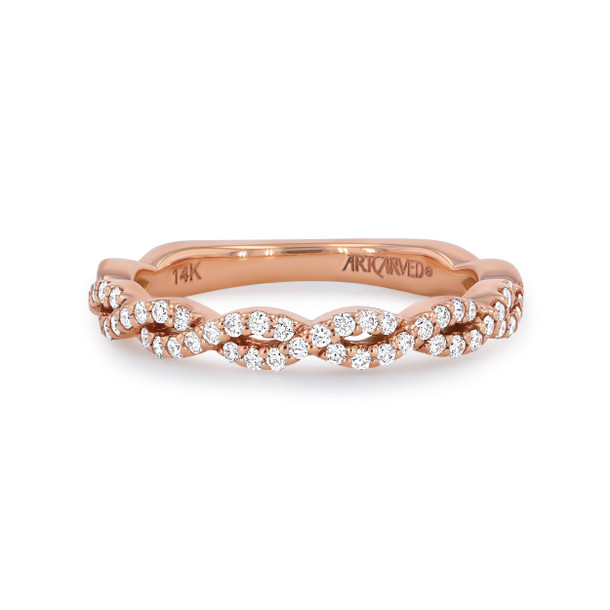 Artcarved Twist Full Diamond Wedding Band
