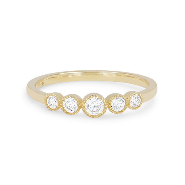 Graduated Diamond Bezel Milgrain Band by Royal