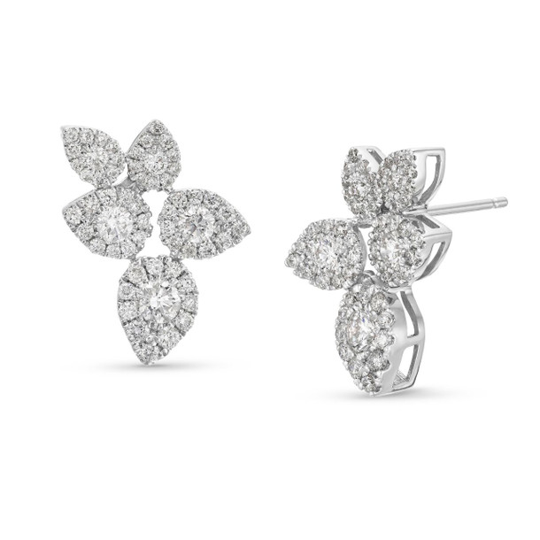 Leaf Cluster Diamond Earrings
