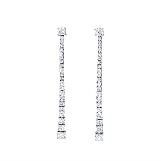 Graduated Line Diamond Drop Earrings