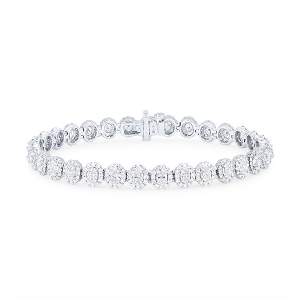 Oval Diamond Halo Bracelet
