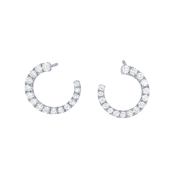 Diamond Circular Stud Earrings