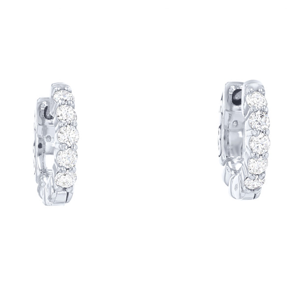 Diamond Hoop Huggie Earrings