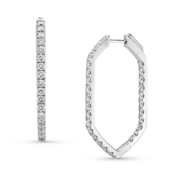 Diamond Geometric Hoop Earrings