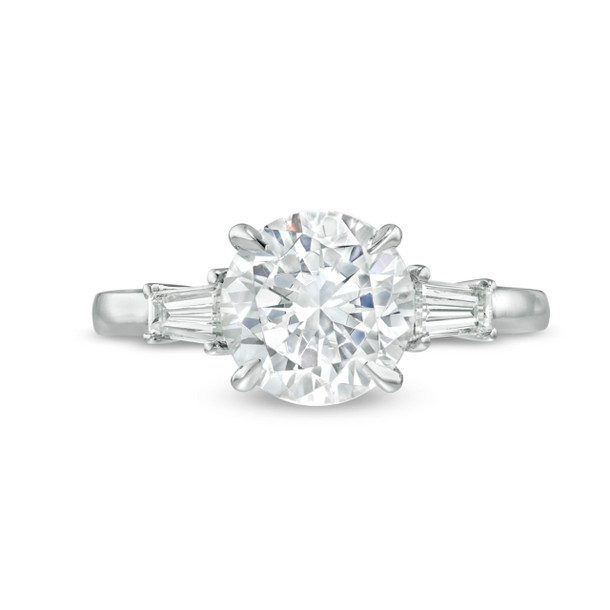 Three Stone Tapered Baguette Diamond Engagement Setting by C. Gonshor