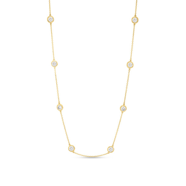 Diamond Bezel Station Necklace