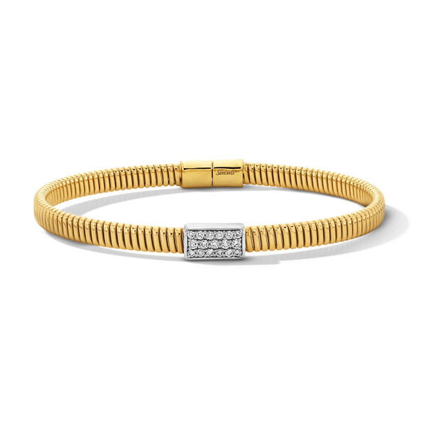 Simon G. Diamond Textured Flexible Bangle Bracelet