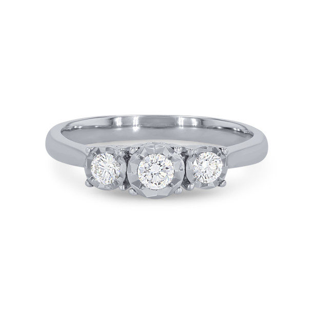 Three-Stone Diamond Illusion Ring