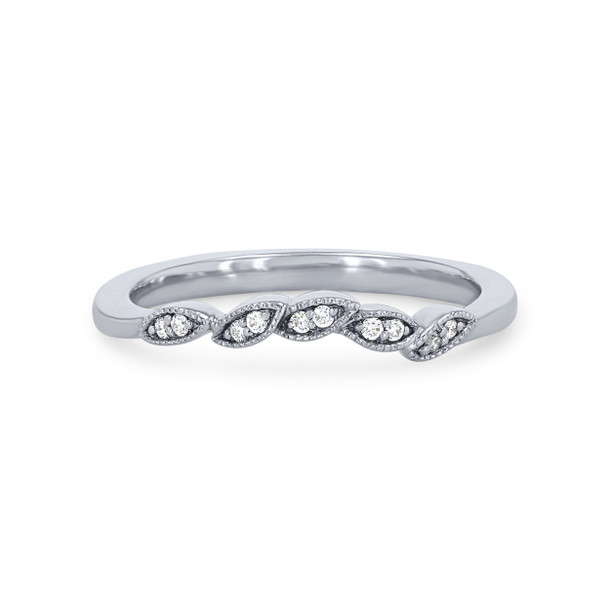 Artcarved Floral Curved Milgrain Wedding Band