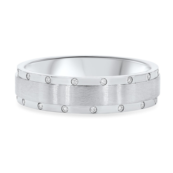 Diamond Border Matte 6.2mm Wedding Band
