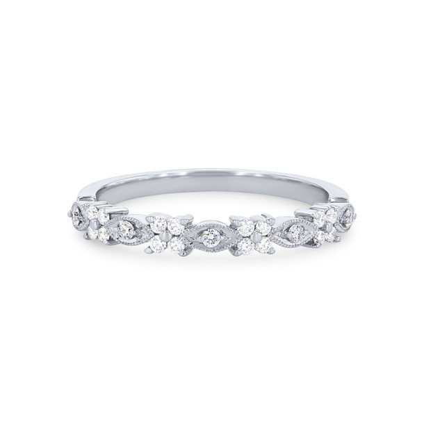 Floral Milgrain Wedding Band