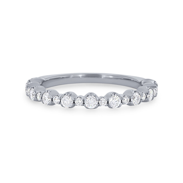Alternating Round Diamond Wedding Band
