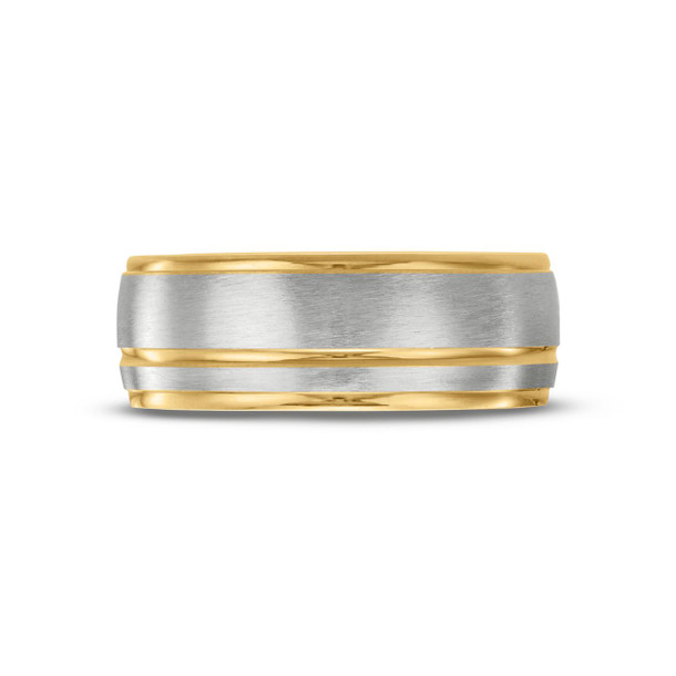 Simon G. Matte Line Accent 8mm Wedding Band