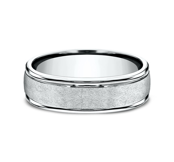 Matte Swirl Textured 6.5mm Wedding Band