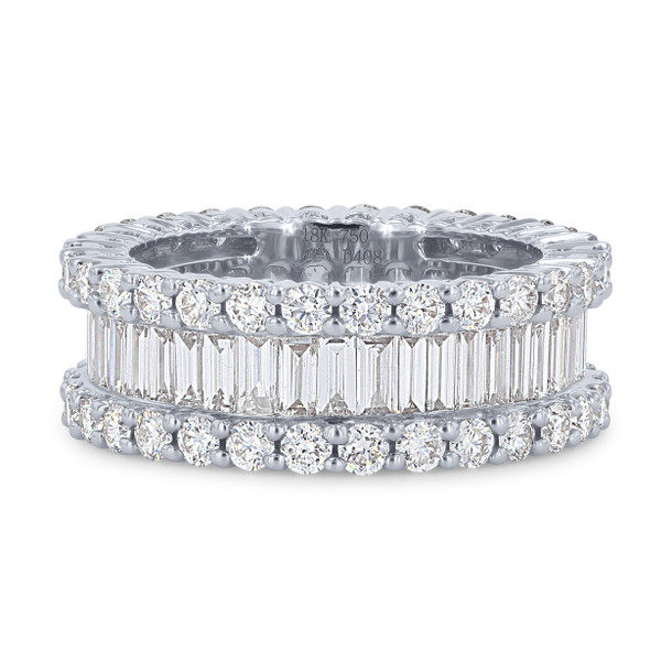 Round and Baguette Diamond Eternity Band