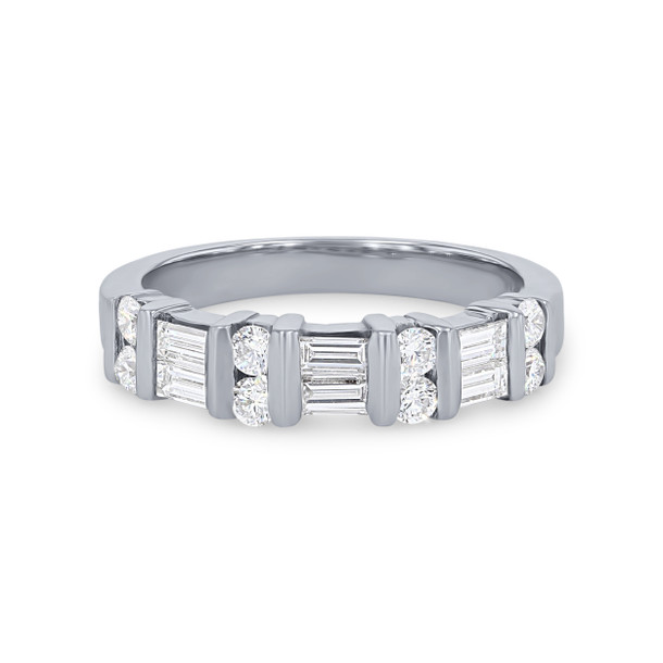 Two Row Bar Set Diamond Wedding Band