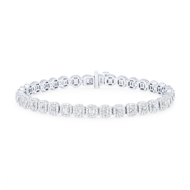 Emerald Diamond Halo Bracelet