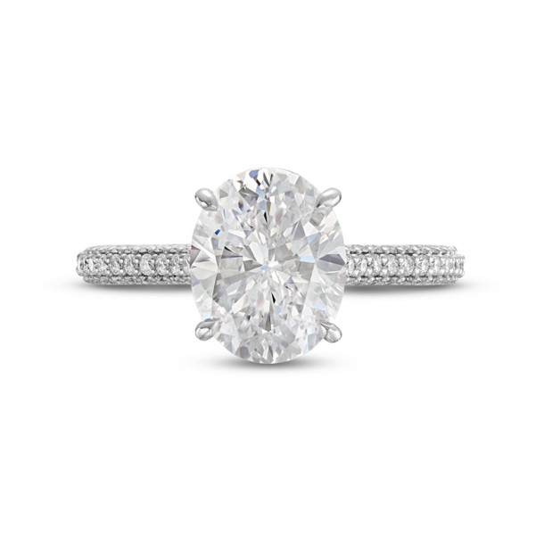 Pave Cathedral Three Sided Engagement Setting by C. Gonshor
