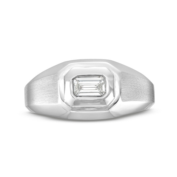 Emerald Diamond Signet Ring