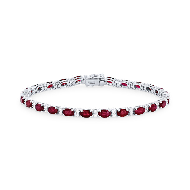 Alternating Ruby & Diamond Bracelet