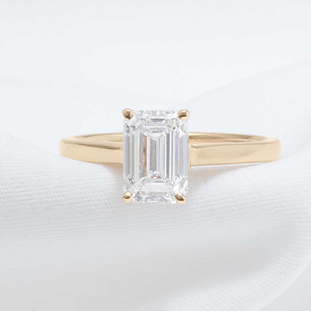1.71 CT Emerald Cut F-VS2 GIA Solitaire Diamond Engagement Ring