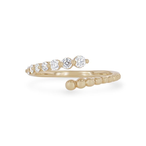Diamond Beaded Bypass Ring