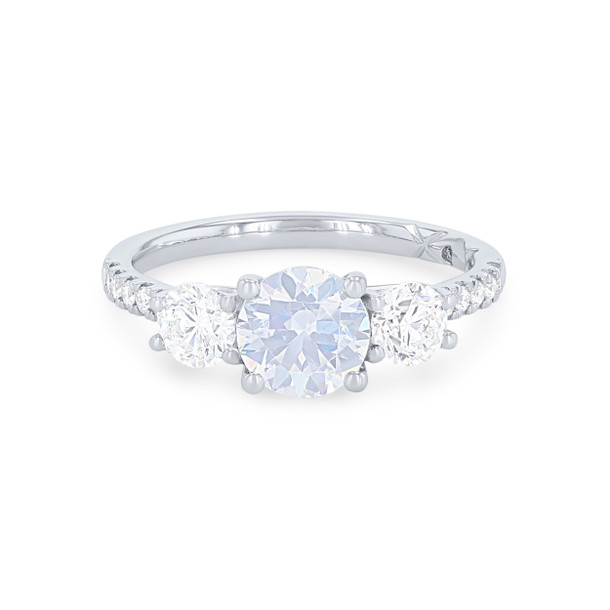 A. Jaffe Three Stone Round Diamond Engagement Setting