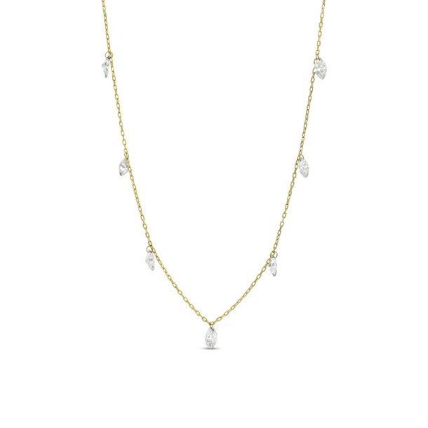 Marquise Diamond Floating Station Necklace