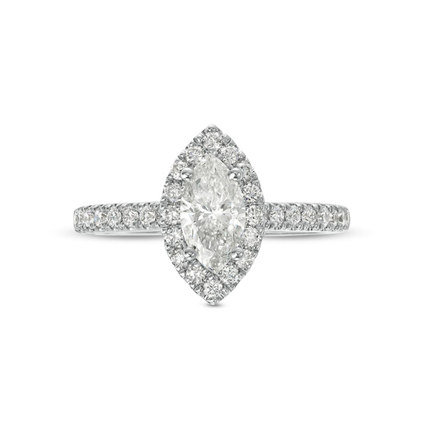 Marquise Diamond Halo Engagement Ring