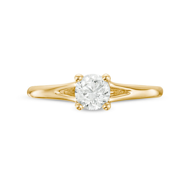 Round Diamond Solitaire Split Engagement Ring