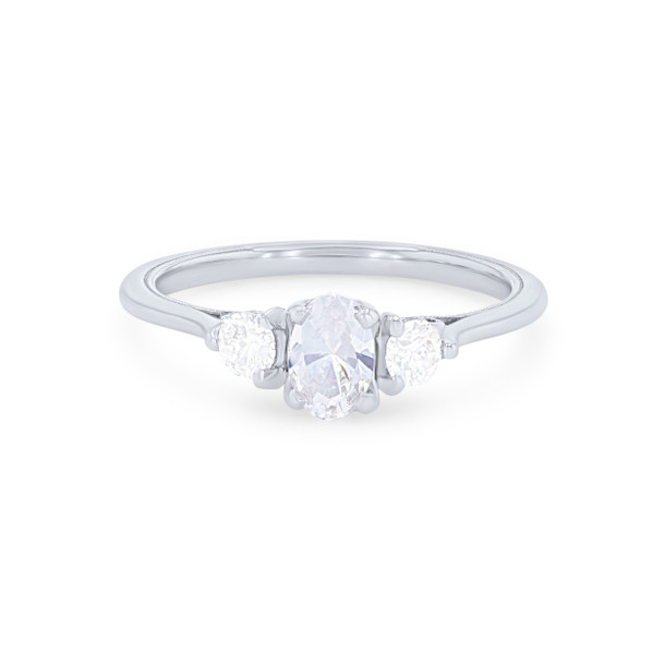 Kirk Kara Stella Three Stone Round Diamond Engagement Setting