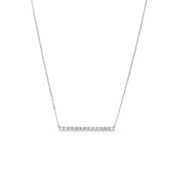 Round Diamond Bar Necklace