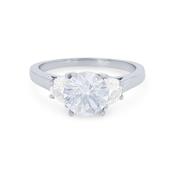 Three Stone Half Moon Diamond Engagement Setting