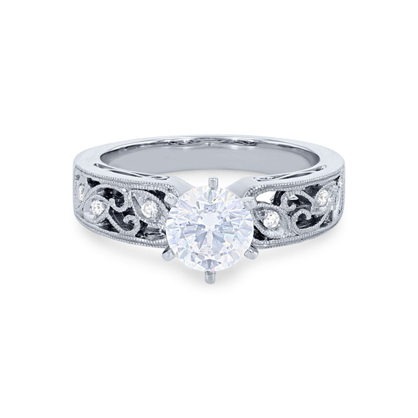 Simon G. Six Prong Floral Milgrain Engagement Setting