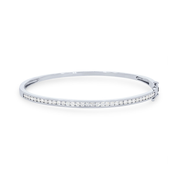 Diamond Channel Bangle Bracelet