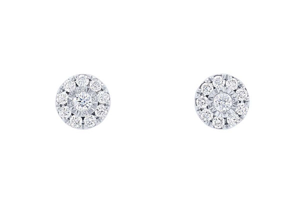 Illusion Halo Diamond Stud Earrings