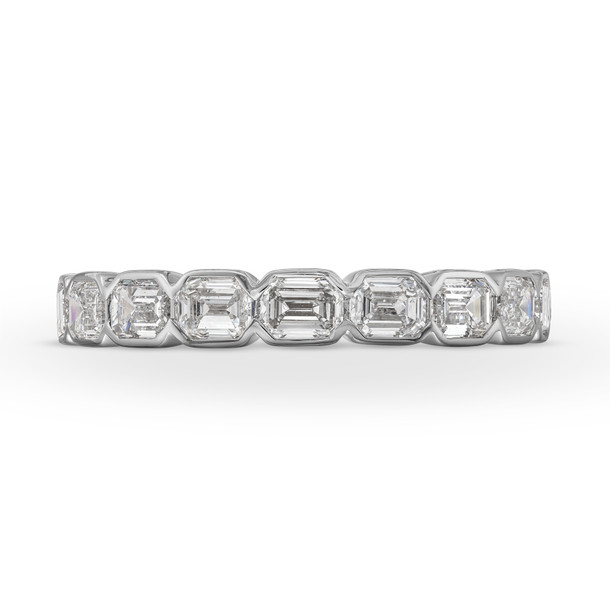 A. Jaffe Emerald Diamond Bezel Wedding Band