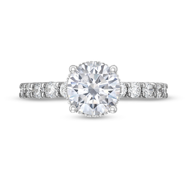 Hidden Halo Petite U-Prong Diamond Engagement Setting by Diamonds Direct Designs