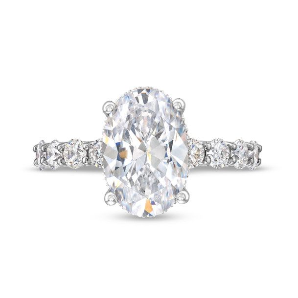 Hidden Halo U-Prong Diamond Engagement Setting by Diamonds Direct Designs