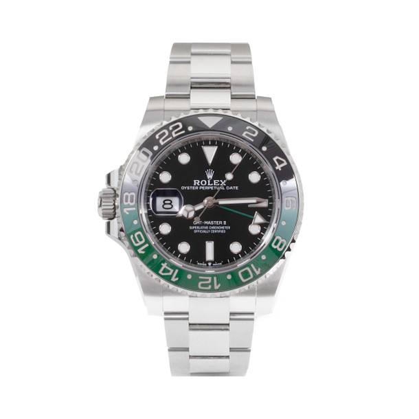 Rolex GMT-Master II 40 Black Dial Watch | "Sprite" | Oystersteel