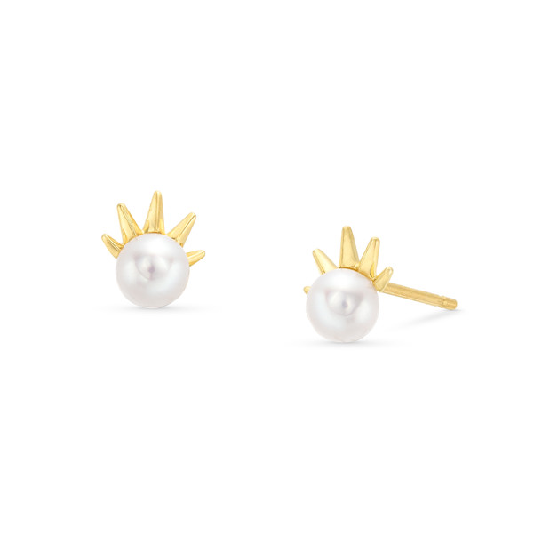 Freshwater Pearl Spike Stud Earrings