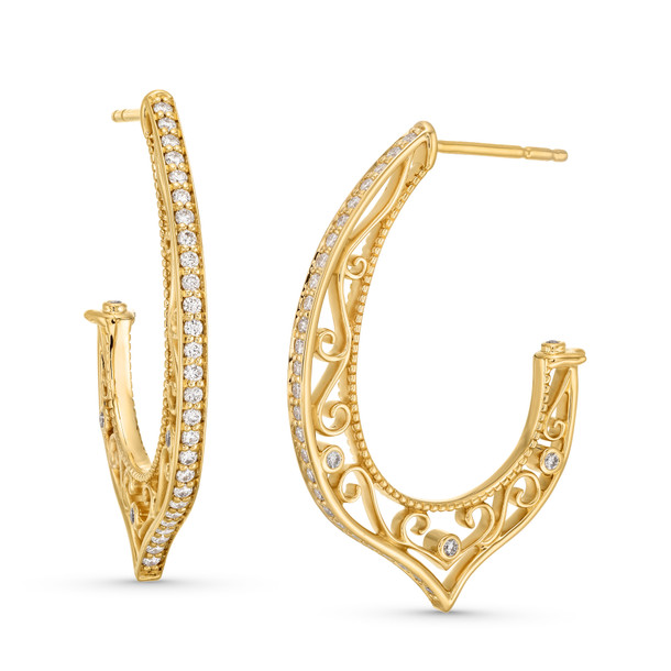 Verragio Morgan Large Filigree Hoop Earrings