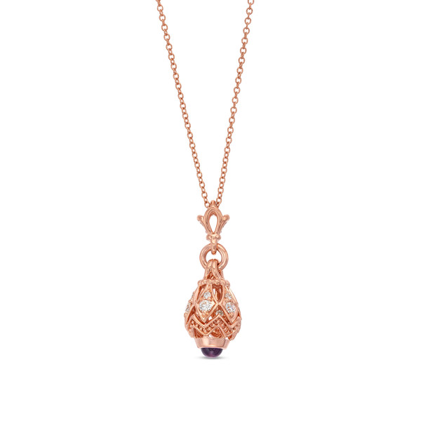 Verragio Bead Five Diamond and Amethyst Pendant