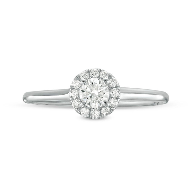 Round Diamond Halo Solitaire Engagement Ring